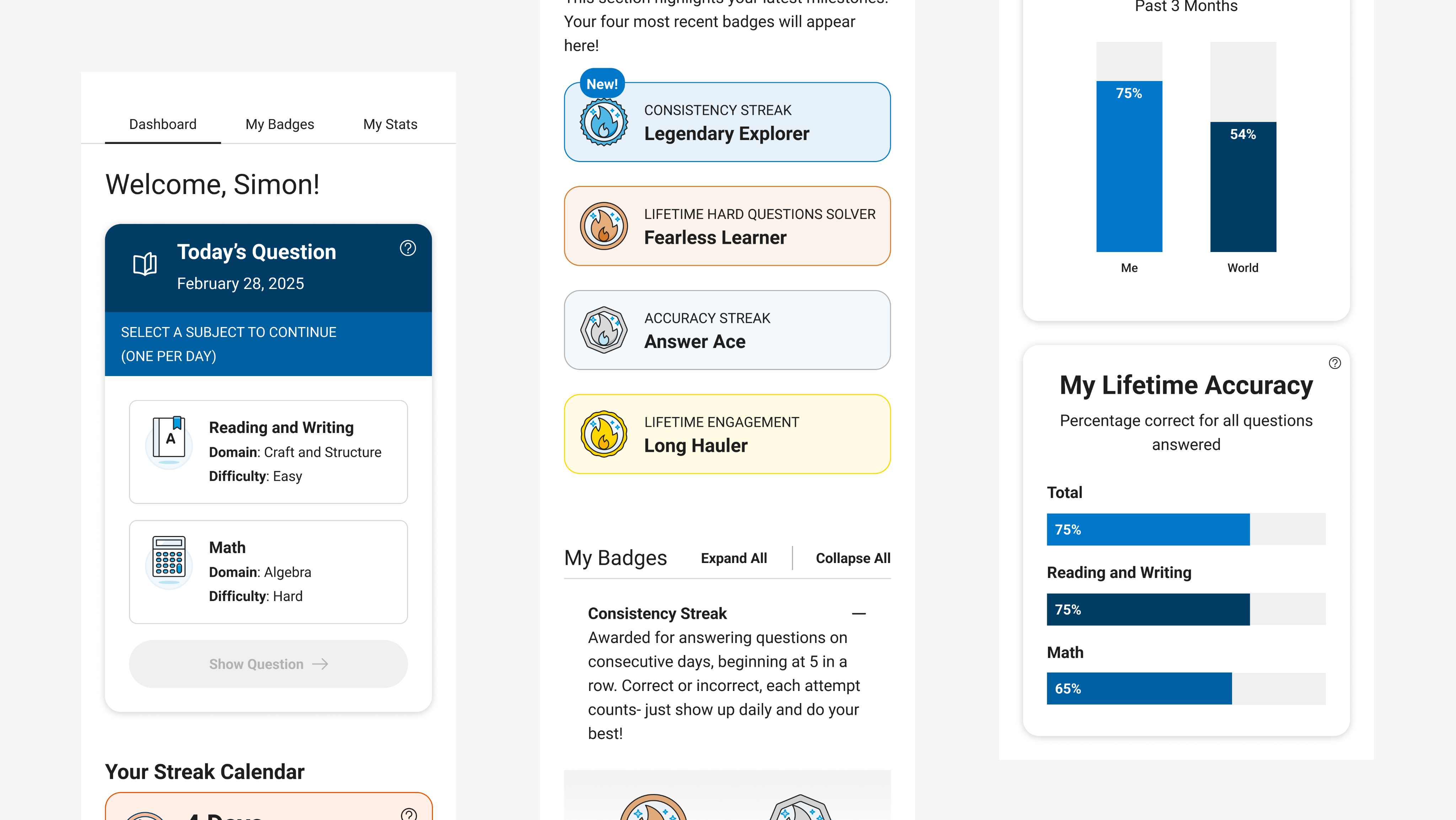 question of the day site mobile screens