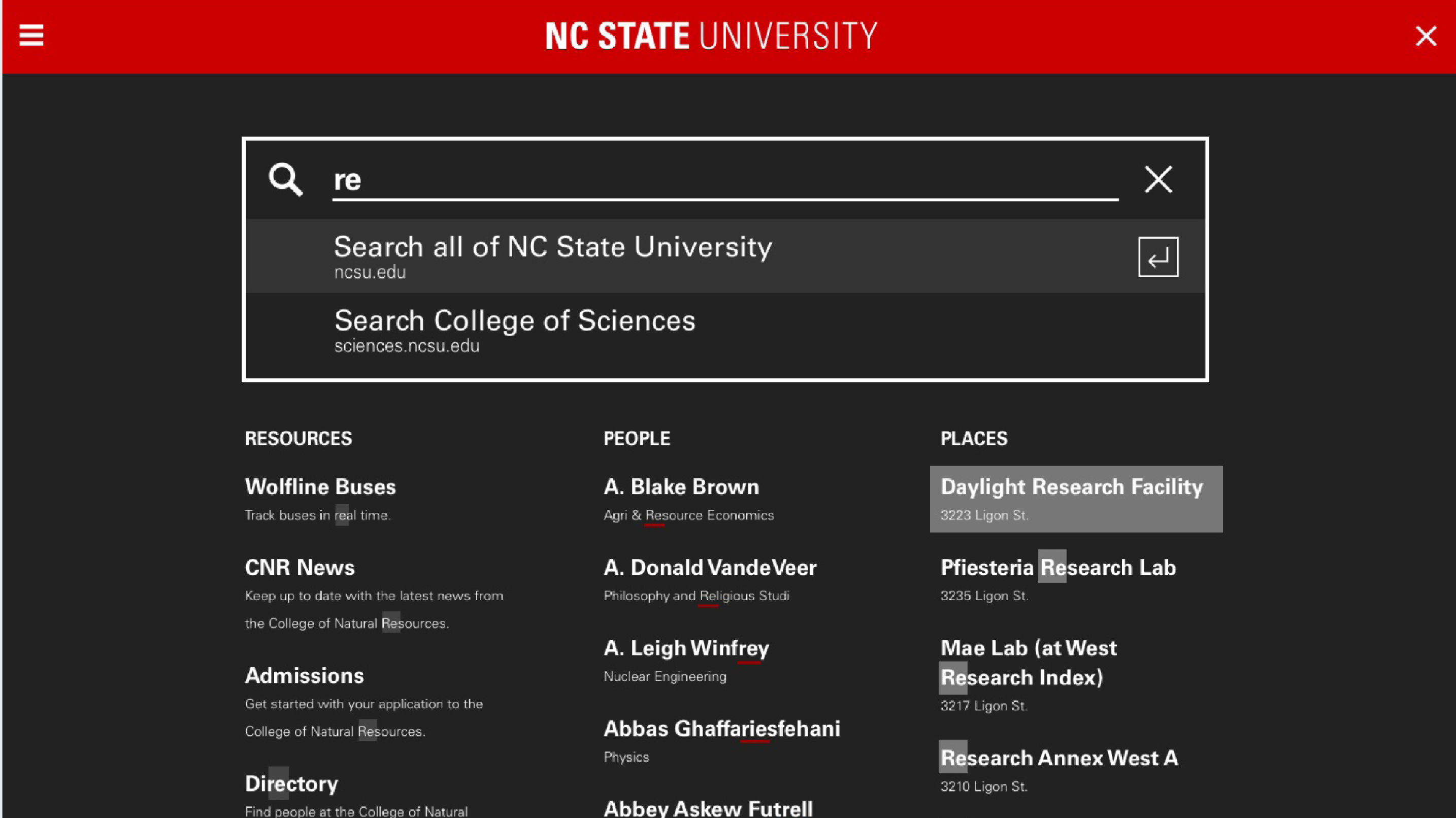 search utility screen