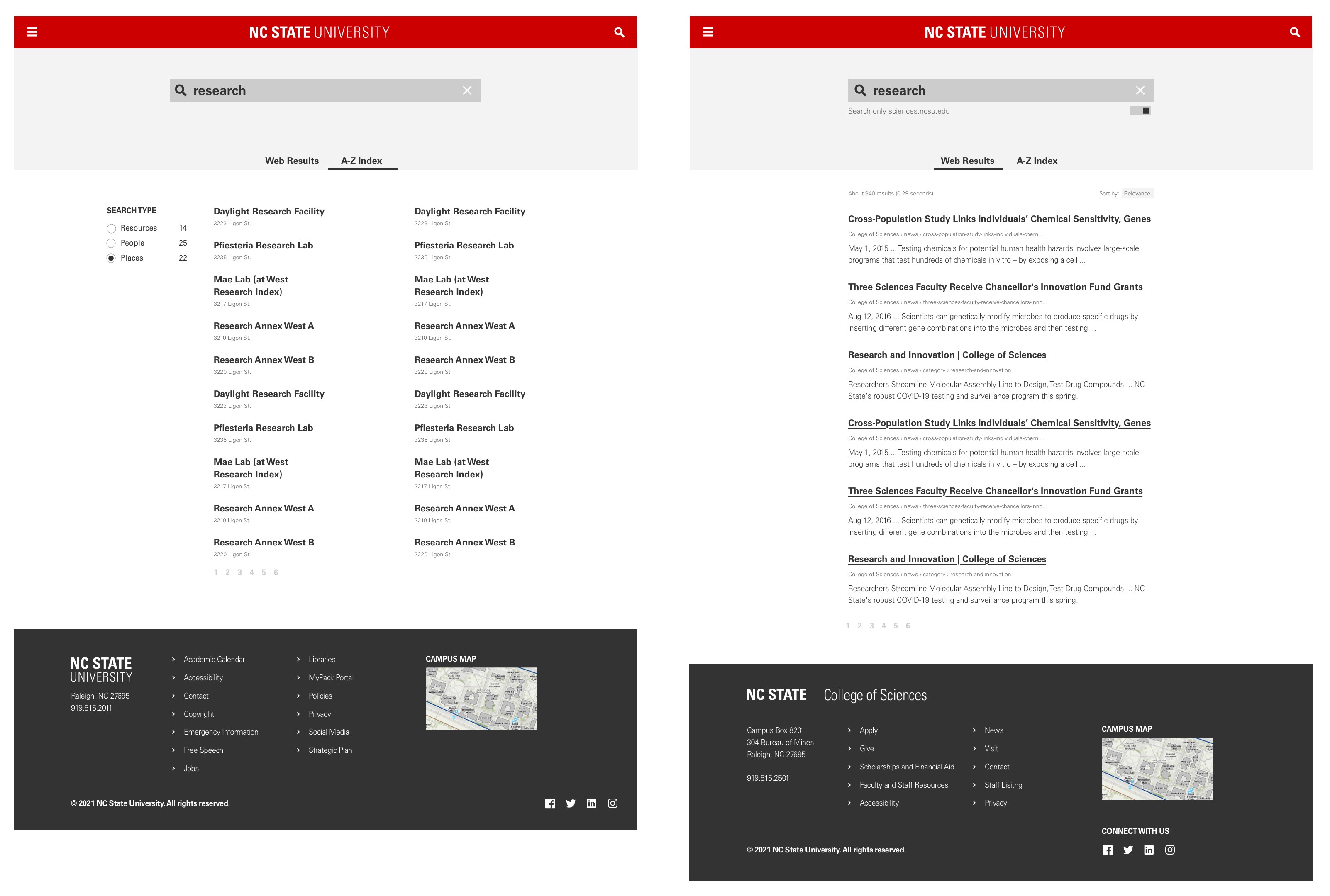 high fidelity mockup of search results page