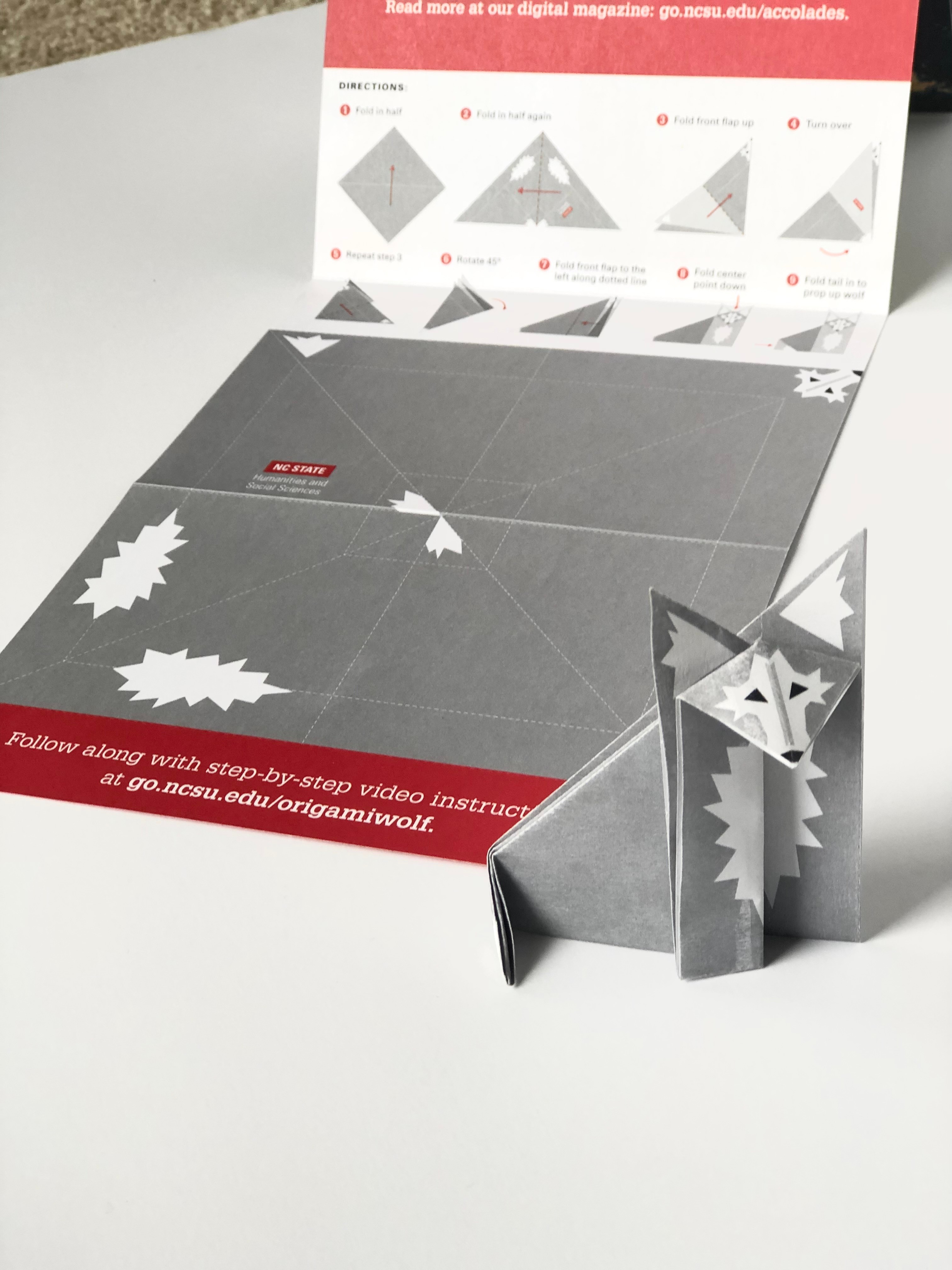 origami wolf and instructions